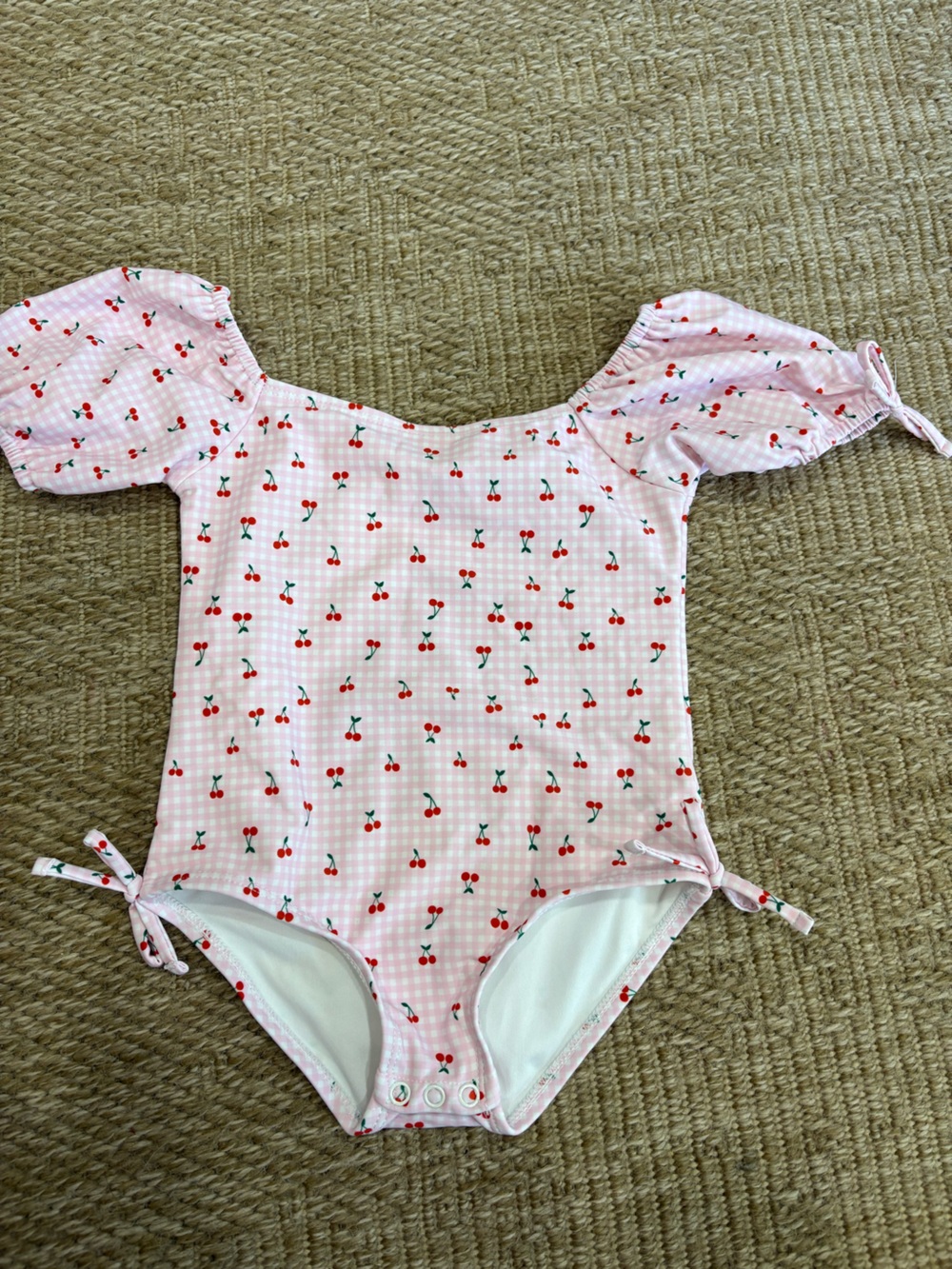 NWOT Pink Cherry Print One-Piece Swimsuit
